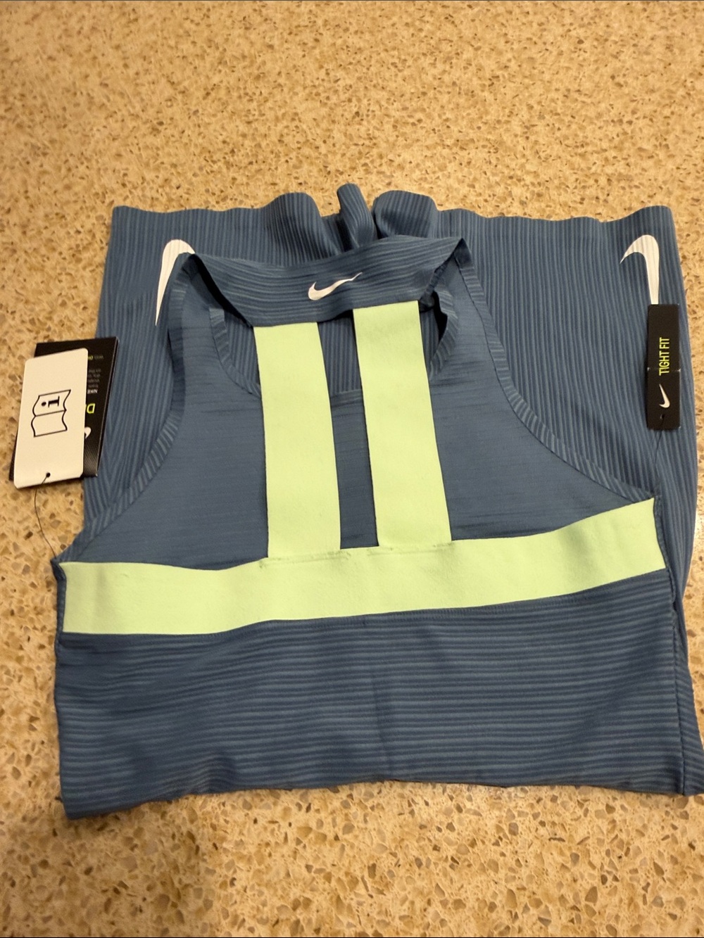 Nike Youth Blue Ribbed Performance One-Piece - Picture 6 of 6